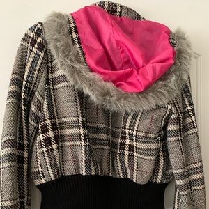 Plaid Jacket with Hood